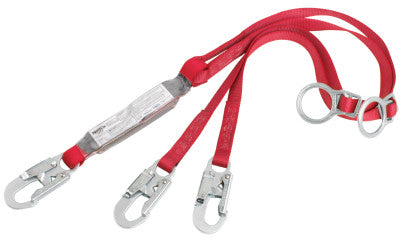 PRO Shock Absorbing Lanyard, 6 ft, Tie-Back, Self-Locking Connection, 2 Legs