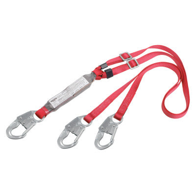 PRO Pack Adjustable 100 Tie-Off Shock Absorbing Lanyards, 6ft, Snaphook, 310lb