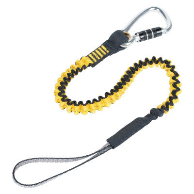 Python Safety Hook2Loop Bungee Tether, 31"-52", Carabiner, 35 lb Cap, Yellow