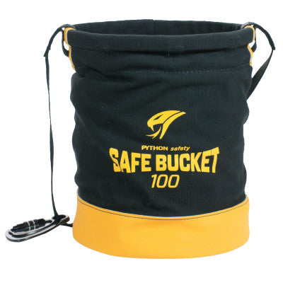 Python Safety Spill Control Bucket, Carabiner Connection, 100lb Cap,Black/Yellow