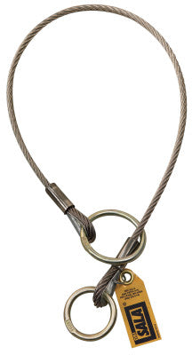 Wire Rope Choker Slings, O-Ring/D-Ring, 4 ft Cable