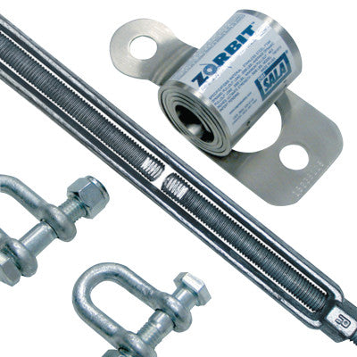 Zorbit Energy Absorber Kits, Up to 60 ft Lifeline, Shackles/Fasteners/Turnbuckle