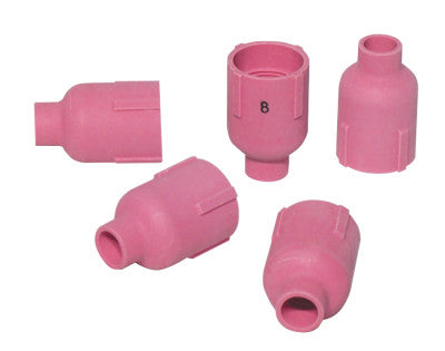 Alumina Nozzle TIG Cup, 1/2", Sz 8, For Torch 9, 12, 17, 18, 20, 22, 25, 26, 27
