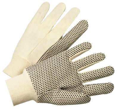 1000 Series Dotted Canvas Gloves, Cotton Canvas, Heavy Nap, Men's, White