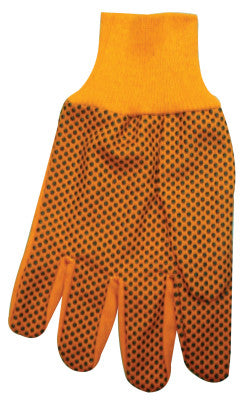 1000 Series Dotted Canvas Gloves, Cotton Canvas, Men's, Hi-Vis Orange