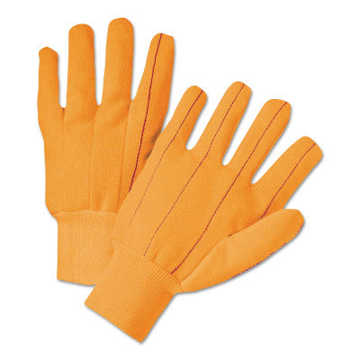 1000 Series Canvas Gloves, Large, Orange, Knit-Wrist Cuff