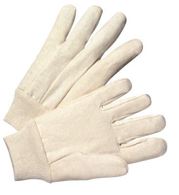 1000 Series Canvas Gloves, Large, White, Knit-Wrist Cuff