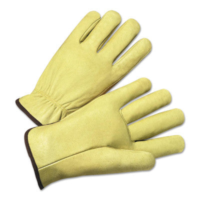 4000 Series Driver Gloves, Standard Grain Pigskin, Medium, Unlined, Tan