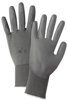Polyurethane Coated Gloves, Large, Gray
