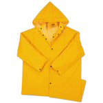 Polyester Raincoat, 0.35 mm PVC/Polyester, Yellow, 48 in, Small