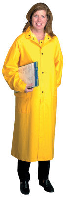 Polyester Raincoat, 0.35 mm PVC/Polyester, Yellow, 48 in, 2X-Large