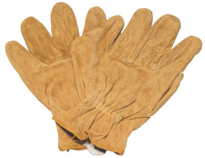 Driving Gloves, Split Cowhide, Large, Unlined, Brown