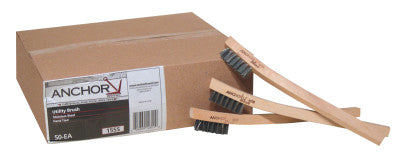 Utility Brushes, Wood Block/Handle, Stainless Steel Fill, Hand Tied