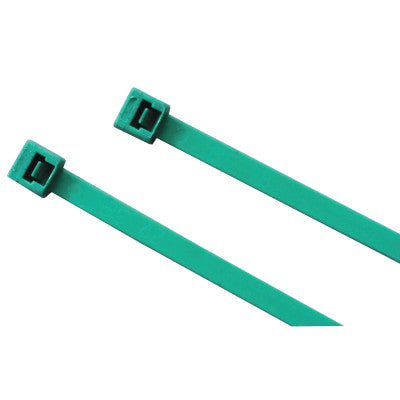 Metal Detectable Ties, 50 lb Tensile Strength, 14.6 in, Teal, 100 per bag