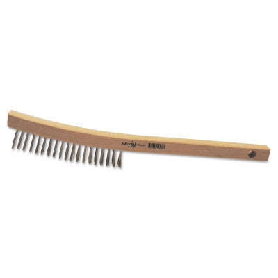 Hand Scratch Brushes, 4 x 16 Rows, Stainless Steel Bristles, Shoe Wood Handle