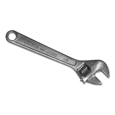 Adjustable Wrenches, 8 in Long, 1 1/8 in Opening, Chrome Plated