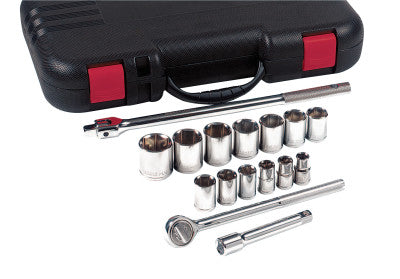 17 Piece Standard Socket Sets, 1/2 in, 12 Point