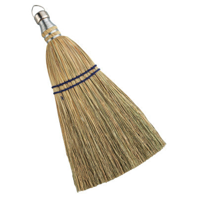 Whisk Brooms, 12 in Trim L, 100% Broom Corn Fill