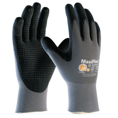 MaxiFlex Endurance Gloves, X-Large, Black/Gray, Palm, Finger and Knuckle Coated