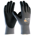 MaxiFlex Endurance Gloves, Large, Black/Gray, Palm, Finger and Knuckle Coated