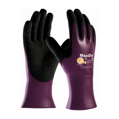 MaxiDry Ultra Lightweight Nitrile Gloves, Nitrile, Medium, Black/Purple