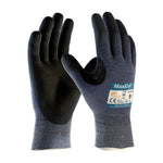 MaxiCut UltraSeamless Knit Engineered Yarn Gloves, Large, Black/Blue