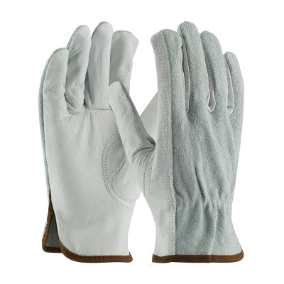PIP Regular Grade Top Grain Drivers Gloves, Cowhide Leather, Medium, Natural