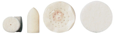 Felt Polishing Wheels and Cones, 1/2 in, Felt