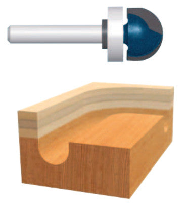 3/4" CORE BOX ROUTER BIT C.T. 2-FLUT