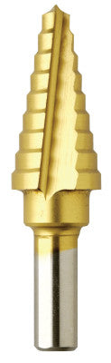 Titanium Coated Step Drill Bits, 1/4 in-3/4 in, 9 Steps