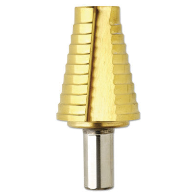 Titanium Coated Step Drill Bits, 13/16 in - 1 3/8 in, 10 Steps