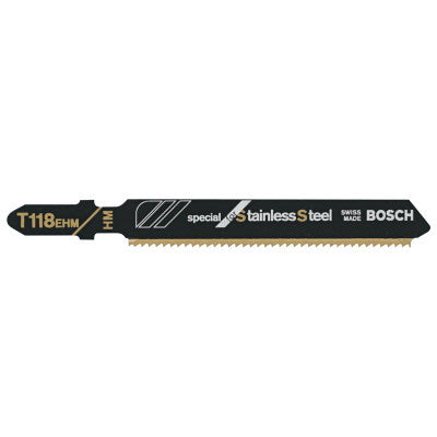 Carbide-Tipped T-Shank Jigsaw Blades for Stainless Steel, 3 1/4 in, 14 TPI
