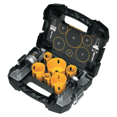 Electrician's Hole Saw Kits, Bi-Metal, 9 Piece, 7/8 in - 2 1/2 in Cut Diam.