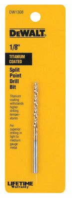 Titanium Split Point Drill Bits, 1/8 in