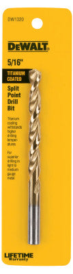 Titanium Split Point Drill Bits, 5/16 in