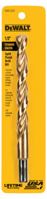 Titanium Split Point Drill Bits, 1/2 in