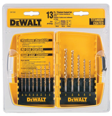 Titanium Split Point Drill Bit Sets, 13-Piece