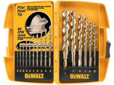 Gold Ferrous Oxide Drill Bit Sets, 1/16" - 1/2" Cut Diameter, 16-Piece