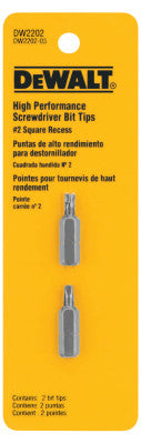 Screwdriver Bits, #2, 1 in, Square Recess, 2 per Pack