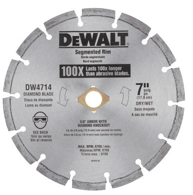 Segmented Rim Diamond Blades, 7 in