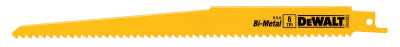 Bi-Metal Reciprocating Saw Blades, 9 in, 6 TPI, Taper Back, Wood, 25/PK