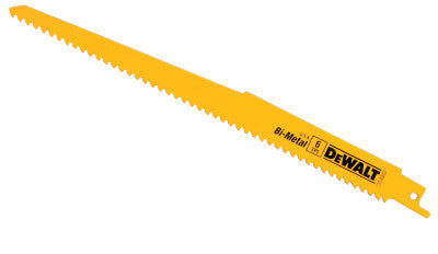 Bi-Metal Reciprocating Saw Blades, 9 in, 6 TPI, Taper Back, Wood, 5/PK