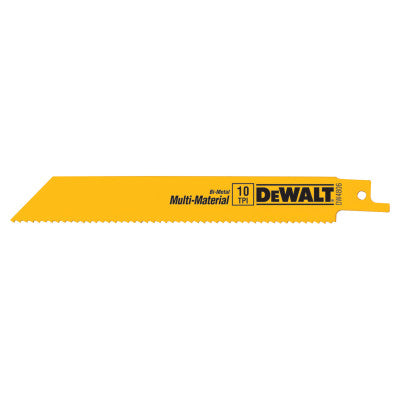 Bi-Metal Reciprocating Saw Blades, 6", 10 TPI, Straight Bk, Multi-Material, Bulk