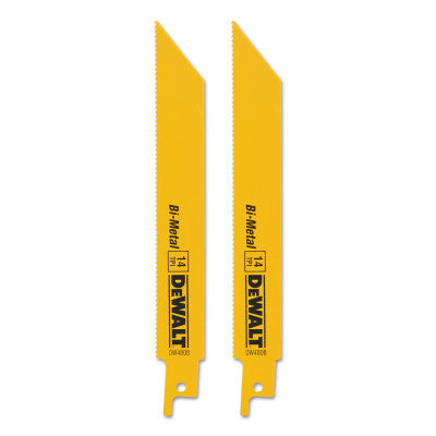 Metal Cutting Reciprocating Saw Blades, 6 in, 14 TPI, Straight Back, 5/PK