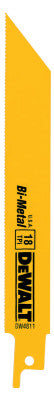 Metal Cutting Reciprocating Saw Blades, 6 in, 18 TPI, Straight Back, 25/PK