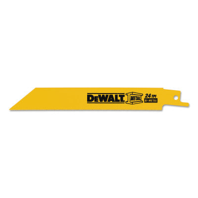 Metal Cutting Reciprocating Saw Blades, 4 in, 24 TPI, Straight Back, 5/PK