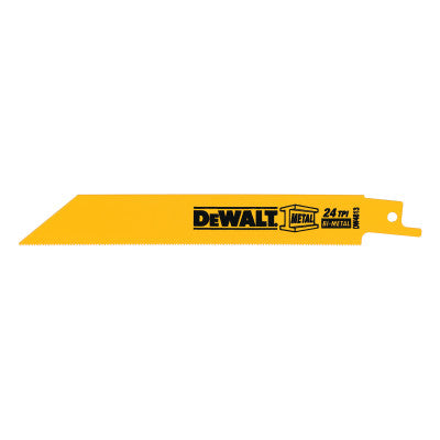 Metal Cutting Reciprocating Saw Blades, 6 in, 24 TPI, Straight Back, Bulk