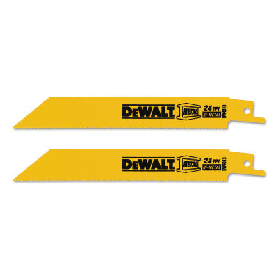Metal Cutting Reciprocating Saw Blades, 6 in, 24 TPI, Straight Back, 5/PK