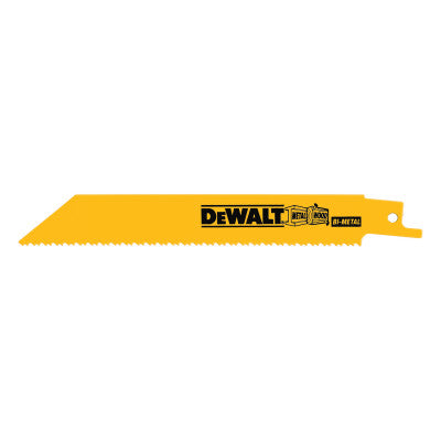 Bi-Metal Reciprocating Saw Blades, 6 in, 10/14 TPI, Straight Back, Wood, 25/PK