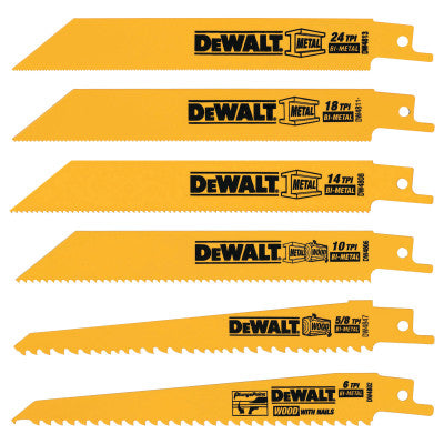 Reciprocating Blade Sets, Wood/Metal, 6 pc